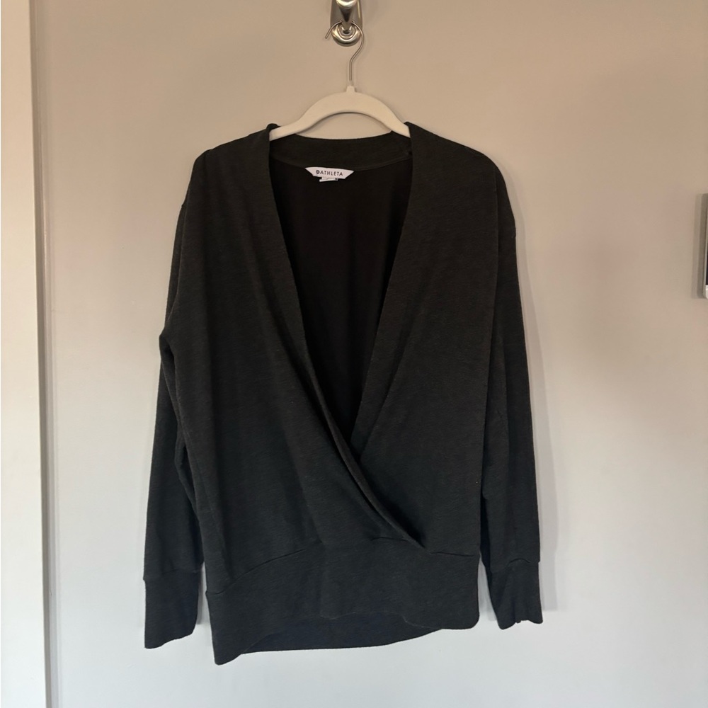 Athleta Gray Wrap Cardigan